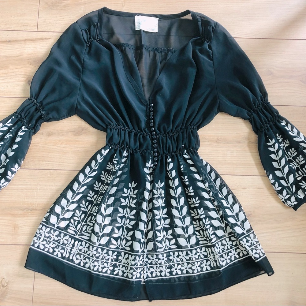 Black see through blouse